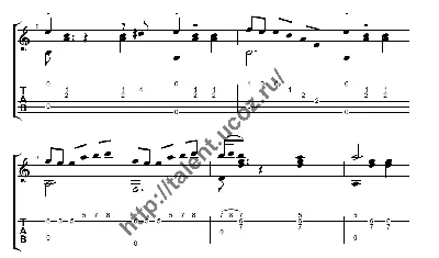 Waltz "Beware of the car". Sheet music for guitar.  Уст