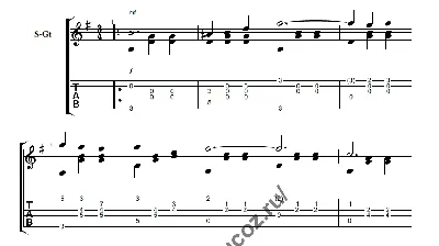 "Above the waves". Waltz. Sheet music for guitar