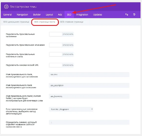WP theme Divi
