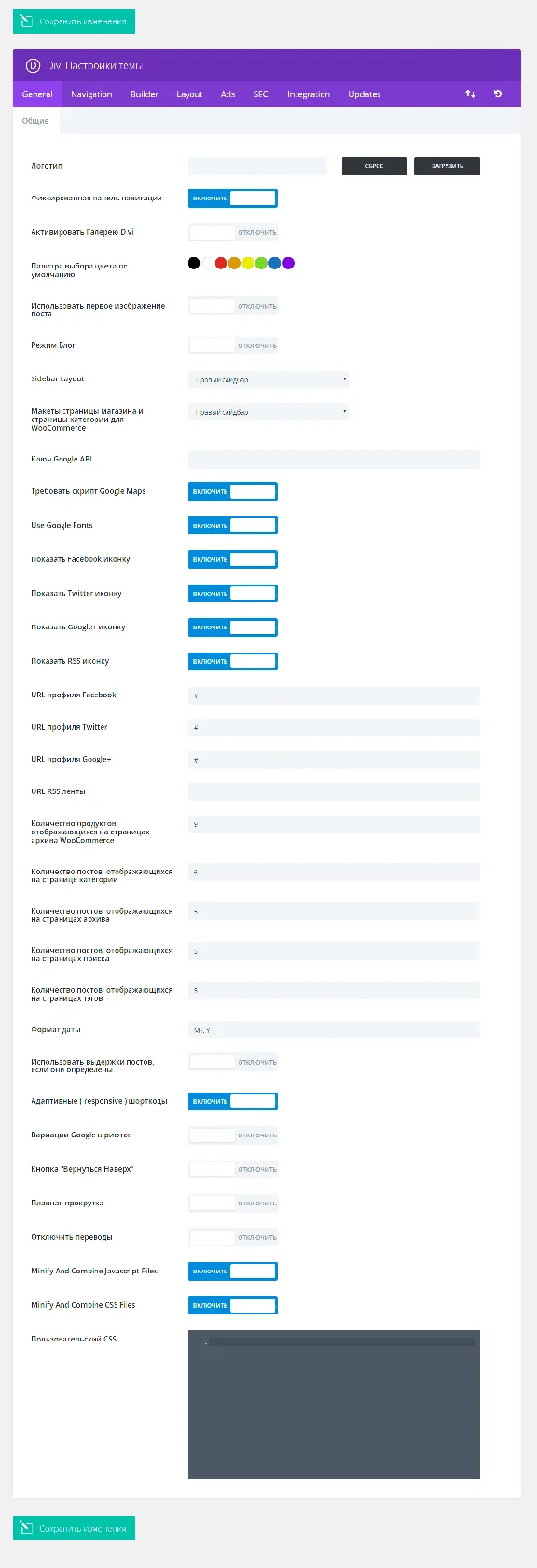 WP theme Divi