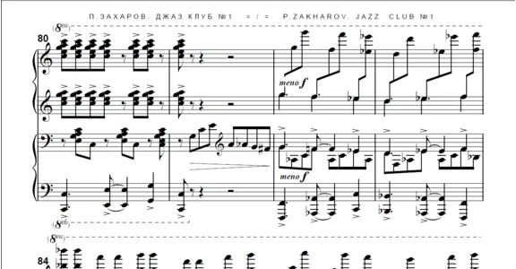 8s34 Jazz Club No. 1, PAVEL ZAKHAROV / 1 piano 4 hands