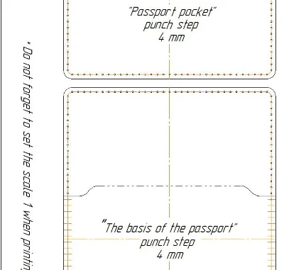 Обложка для паспорта. Выкройка.