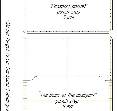Обложка для паспорта. Выкройка.