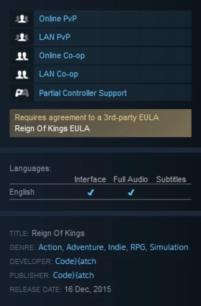 Reign Of Kings (Steam gift GLOBAL)