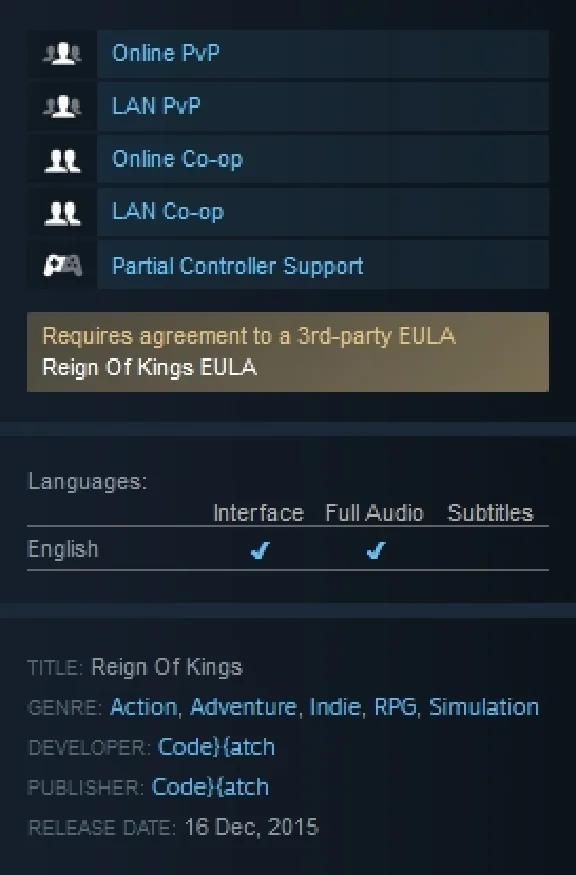 Reign Of Kings (Steam gift GLOBAL)