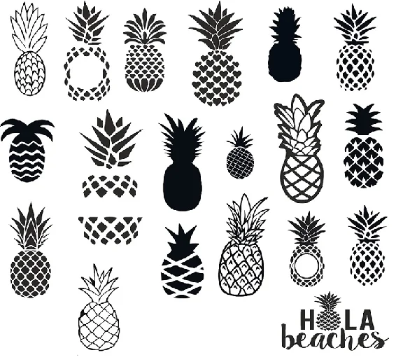 Pineapple svg,cut files,silhouette clipart,vinyl files,