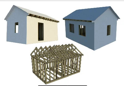 Assembly project of a frame house for a summer residenc