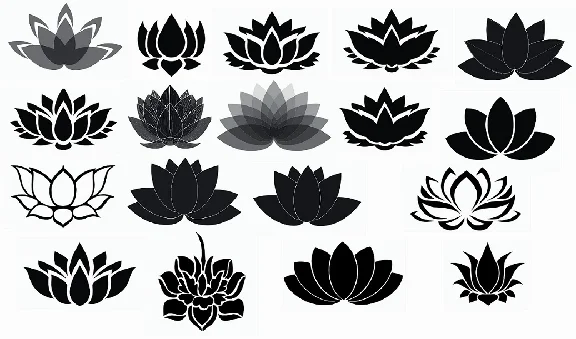 Lotus svg,cut files,silhouette clipart,vinyl files,vect