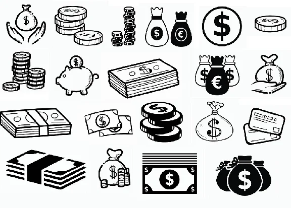 Money svg,cut files,silhouette clipart,vinyl files,vect
