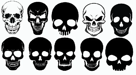 Skull svg,cut files,silhouette clipart,vinyl files,vect