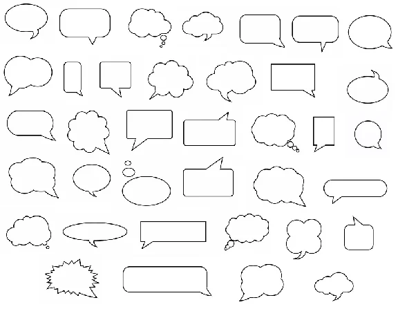 Speech Bubble Outline svg,cut files,silhouette clipart,