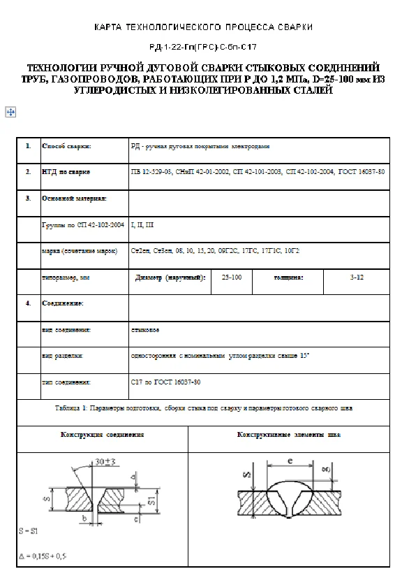 TK9. Welding of gas pipes 25-100mm, type C17