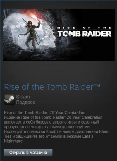 Rise of the Tomb Raider: 20 Year Cel. (Steam Gift ROW)