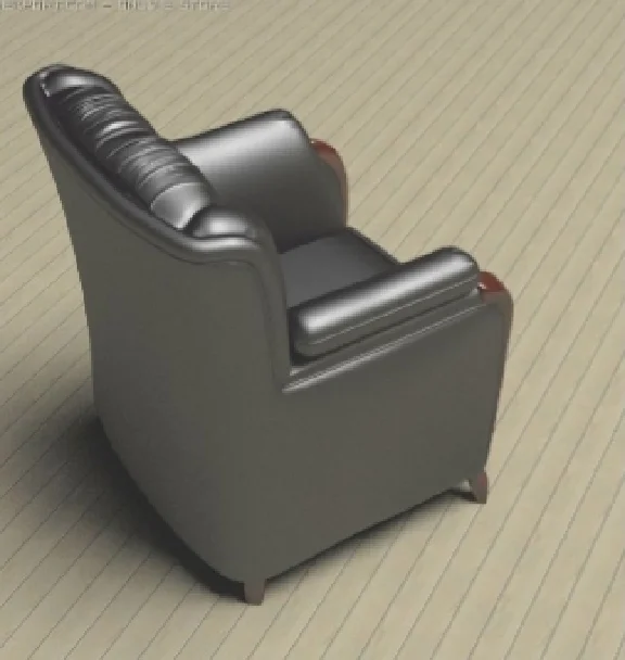 Stylish leather sofa 3d model