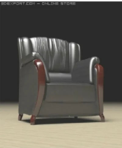 Stylish leather sofa 3d model