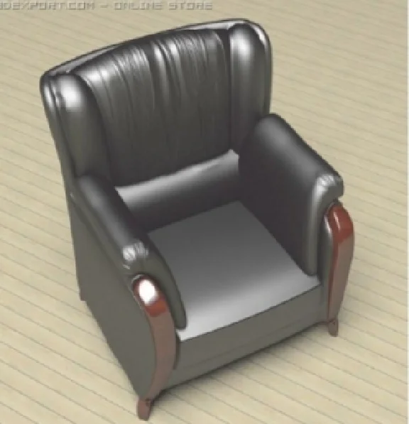 Stylish leather sofa 3d model