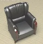 Stylish leather sofa 3d model
