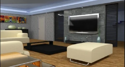 Living room interior, 3d model