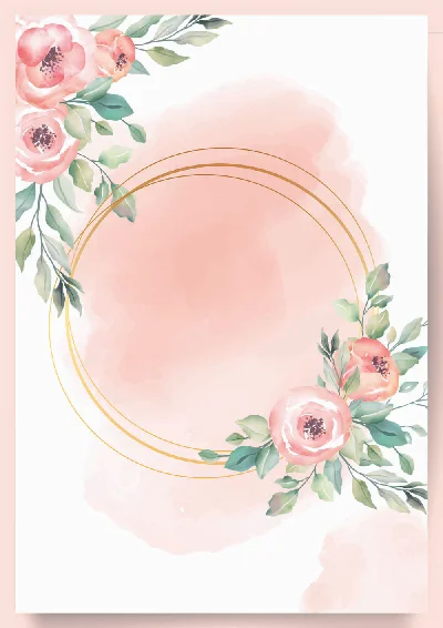 floral pink background for invitation cards 1 side