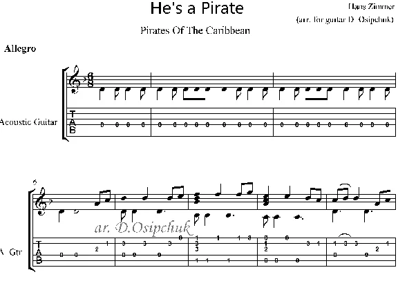 Pirates Of The Caribbean guitar cover