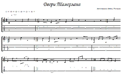 Dveri Tamerlana (Melnitsa) - guitar notes+tabs