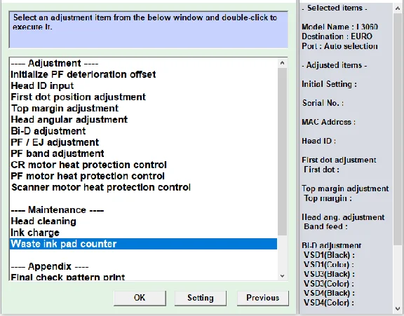 Epson L3060 Adjustment Program