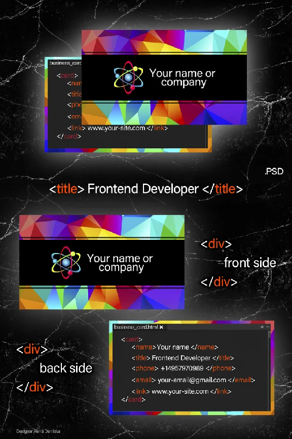 Business card / PSD Template / For IT Professionals
