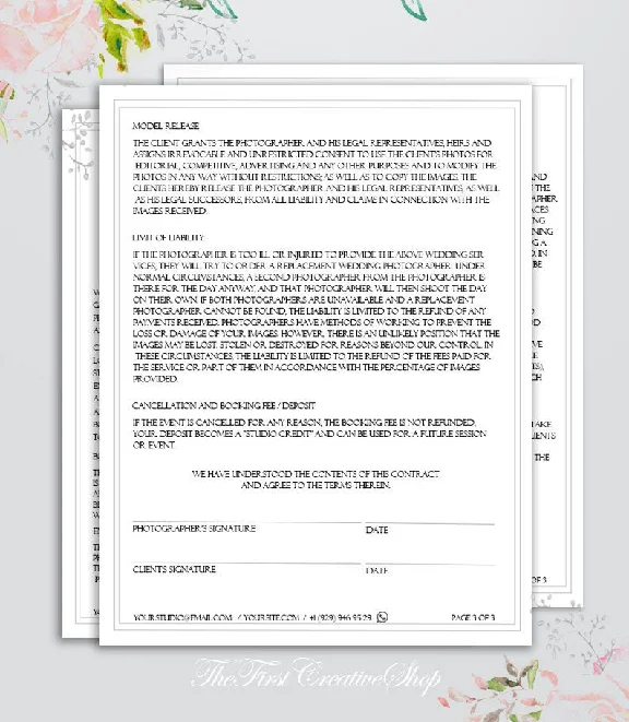 Wedding Photography Contract Template