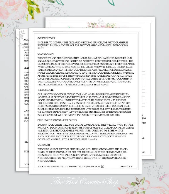 Wedding Photography Contract Template