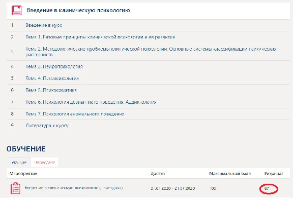 Введение в клиническую психологию (Синергия ответы)