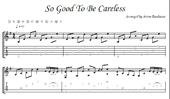 So Good to be Careless - fingerstyle guitar + tabs