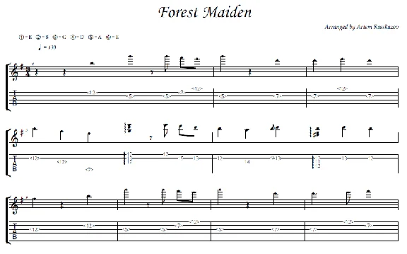 Forest Maiden - fingerstyle guitar + tabs