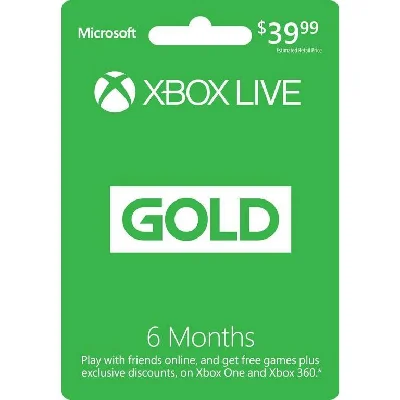XBOX LIVE GOLD 6 months 180 days (GLOBAL)