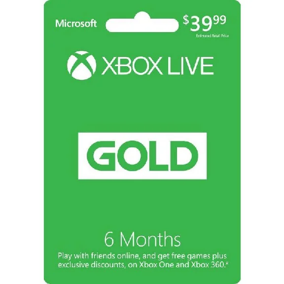 XBOX LIVE GOLD 6 months 180 days (GLOBAL)