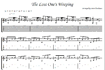 The Lost One´s Weeping - fingerstyle guitar + tabs