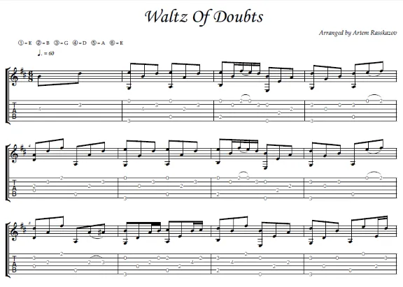 Waltz Of Doubts - fingerstyle guitar + tabs