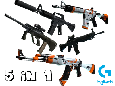 5 в 1 LOGITECH CS 2 | SG553, AK-47, M4A4-S, M4A4, AUG