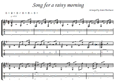 Song for a Rainy Morning - fingerstyle guitar + tabs