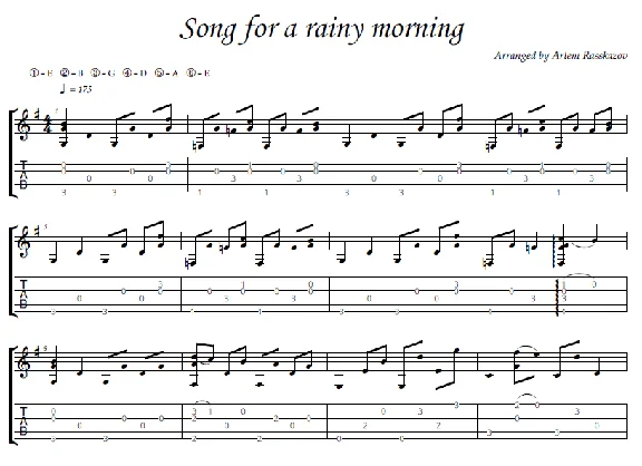 Song for a Rainy Morning - fingerstyle guitar + tabs