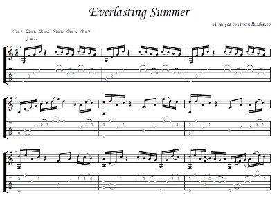 Everlasting Summer - fingerstyle guitar + tabs