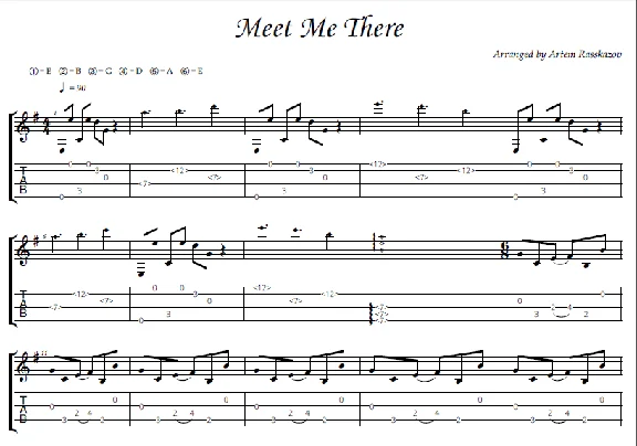 Meet Me There - фингерстайл гитара + табы