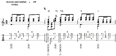 Vologda (Pesnyary) - transcription for guitar