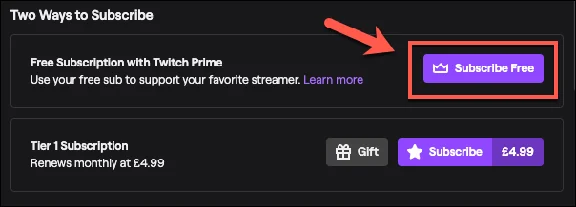 Twitch Prime gift sub ✅