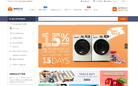 Template for online store BigSale