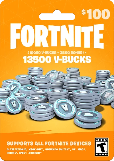 Fortnite 13500 V-Bucks Gift Карта все платформы