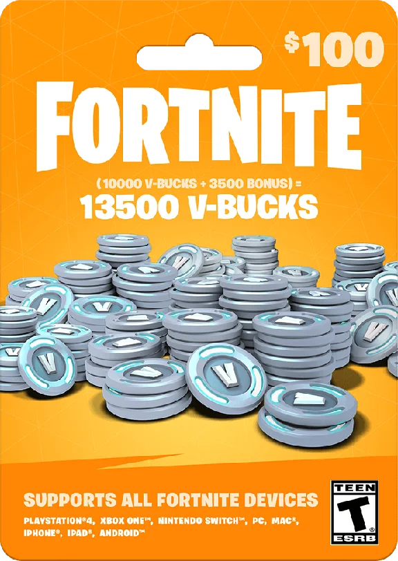 Fortnite 13500 V-Bucks Gift Карта все платформы