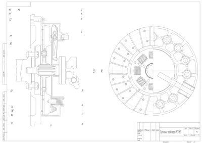 Drawing of tractor coupling MTZ-82