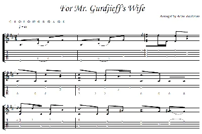 For Mr. Gurdjieff´s Wife - fingerstyle guitar + tabs