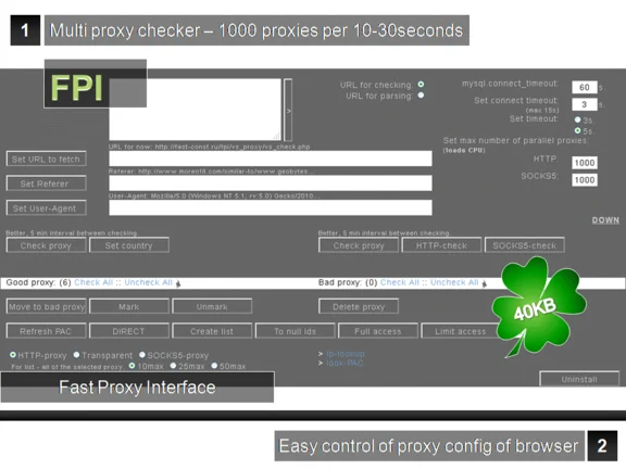 FPI - Fast Proxy Interface = проксиЧекер, cURL multi