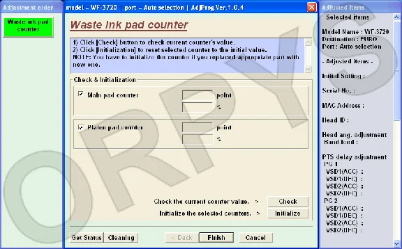 Epson WF-3720, WF-3725 Adjustment Program